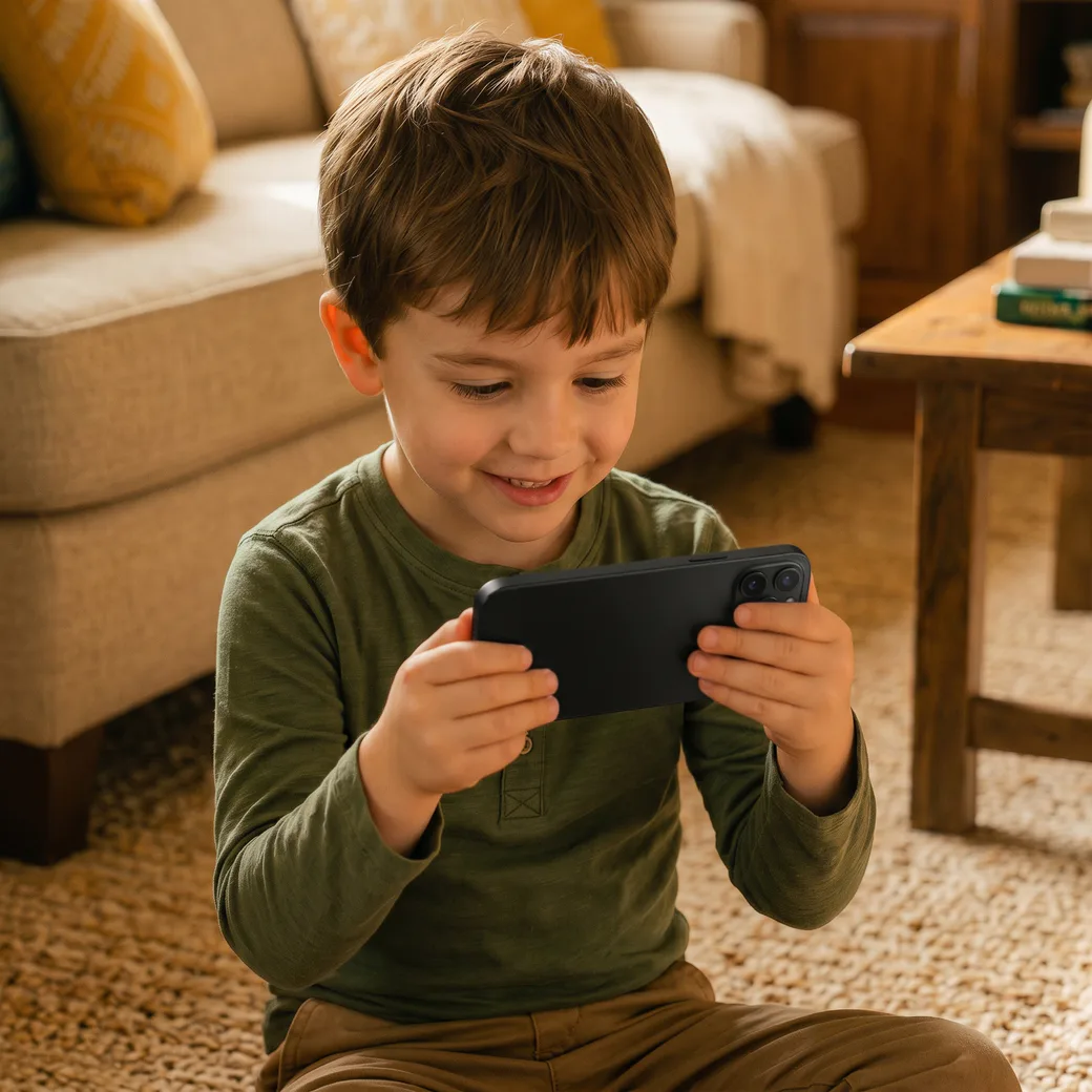 A child's reaction watching an Easter Bunny video